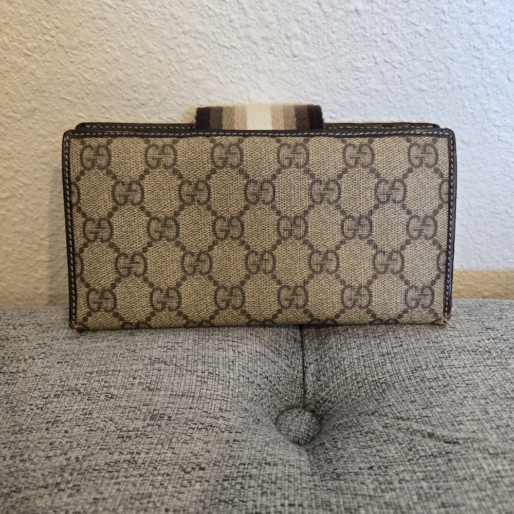 Gucci Monogram Long Stripe Wallet, Coated Canvas And Leather - Picture 4 of 16